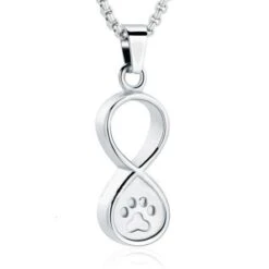 Infinity Paw - Stainless Steel Cremation Ashes Memorial Pendant