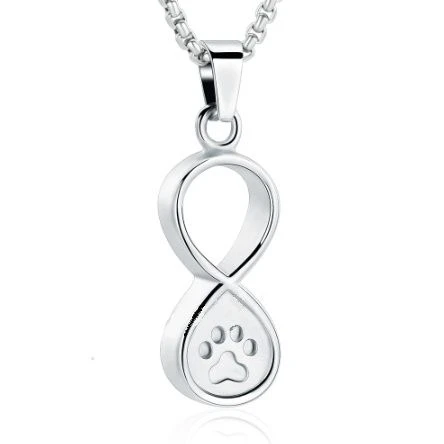 Infinity Paw - Stainless Steel Cremation Ashes Memorial Pendant 3 Infinity Paw - Stainless Steel Cremation Ashes Memorial Pendant