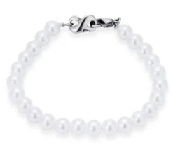Pearl Infinity Bracelet - Stainless Steel Cremation Ashes Jewellery