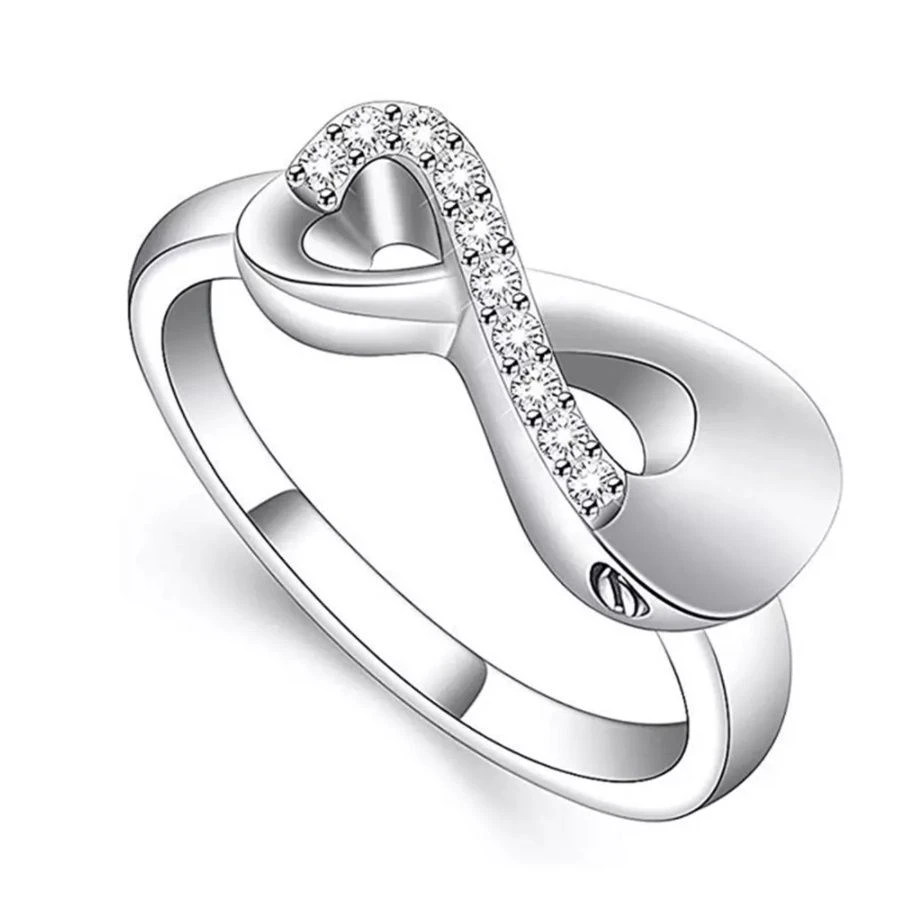 Infinity Ring - Stainless Steel Cremation Ashes Jewellery Urn Memorial Keepsake