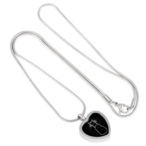 Kitty Heart - Stainless Steel Pet Ashes Jewellery Memorial Pendant 4 Kitty Heart - Stainless Steel Pet Ashes Jewellery Memorial Pendant - Image 2