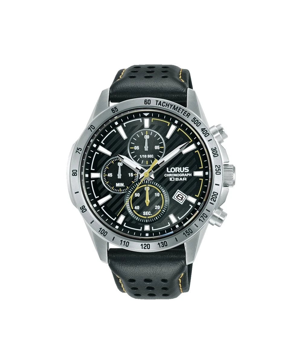 Lorus Lorus Chronograph Black Leather Strap Gents Watch - RM301JX9 3 Lorus Lorus Chronograph Black Leather Strap Gents Watch - RM301JX9