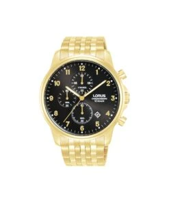 Lorus Lorus Chronograph Gold Plated Gents Bracelet Watch - RM340JX9