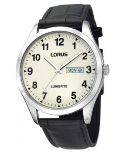Lorus Lorus Lumibrite Dial Black Leather Strap Gents Watch - RJ647AX9
