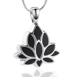 Lotus Flower - Stainless Steel Cremation Ashes Memorial Jewellery Pendant