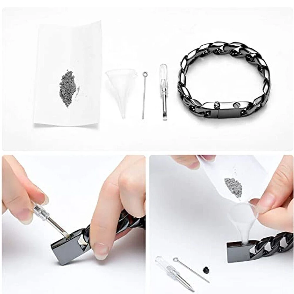 Men's Black Chunky Curb Bracelet - Stainless Steel Cremation Ashes Jewellery 4 Men's Black Chunky Curb Bracelet - Stainless Steel Cremation Ashes Jewellery - Image 2