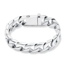 Men's Chunky Curb Bracelet - Stainless Steel Cremation Ashes Jewellery