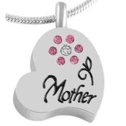 Mother Heart - Stainless Steel Cremation Ashes Memorial Jewellery Pendant
