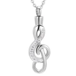 Music Note - Stainless Steel Cremation Ashes Jewellery Pendant