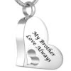 My Brother - Stainless Steel Cremation Ashes Jewellery Pendant 2 My Brother - Stainless Steel Cremation Ashes Jewellery Pendant -Ornaments Promotion Store mybrotherlovealways