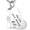 My Son - Stainless Steel Cremation Ashes Jewellery Pendant 1 My Son - Stainless Steel Cremation Ashes Jewellery Pendant -Ornaments Promotion Store mysonlovealways