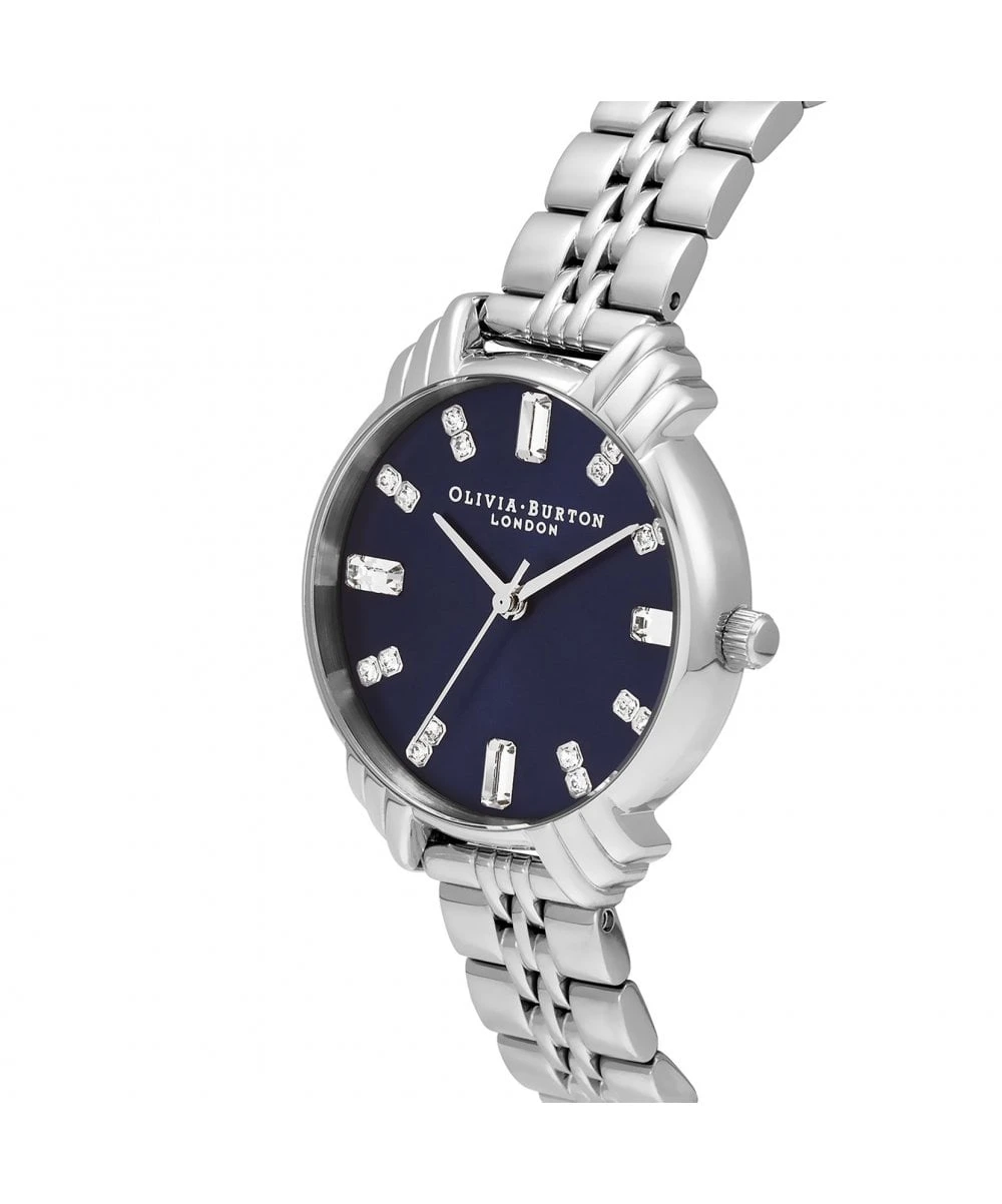 Olivia Burton Art Deco Navy Dial Silver Bracelet Watch 4 Olivia Burton Art Deco Navy Dial Silver Bracelet Watch - Image 2