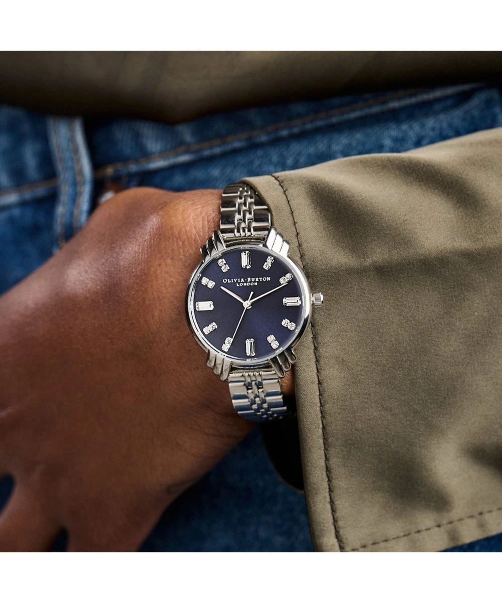 Olivia Burton Art Deco Navy Dial Silver Bracelet Watch 5 Olivia Burton Art Deco Navy Dial Silver Bracelet Watch - Image 3