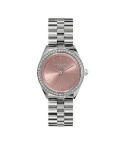 Olivia Burton Olivia Burton Bejewelled Mellow Rose & Silver Bracelet Watch