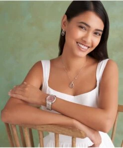 Olivia Burton Olivia Burton Bejewelled Mellow Rose & Silver Bracelet Watch -Ornaments Promotion Store olivia burton bejewelled mellow rose silver bracelet watch p6378 37990 image