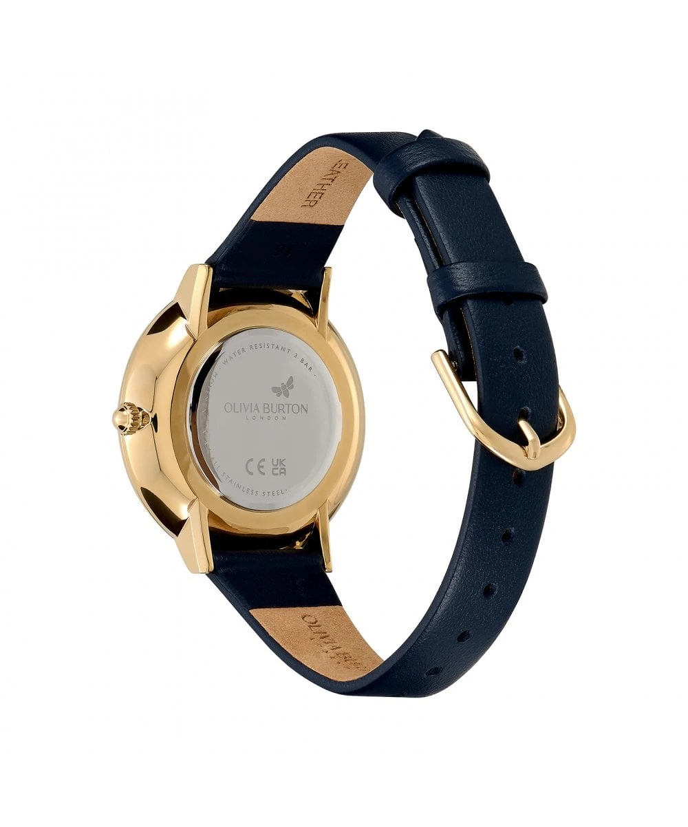 Olivia Burton Celestial Nova Slim Gold & Sapphire Blue Leather Strap Watch 6 Olivia Burton Celestial Nova Slim Gold & Sapphire Blue Leather Strap Watch - Image 4