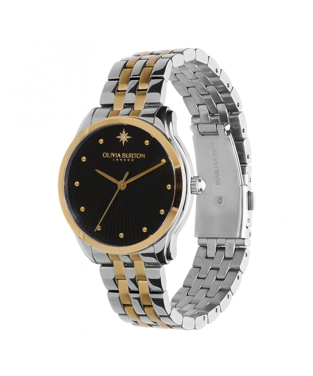 Olivia Burton Celestial Starlight Black & Two Tone Bracelet Watch 4 Olivia Burton Celestial Starlight Black & Two Tone Bracelet Watch - Image 2