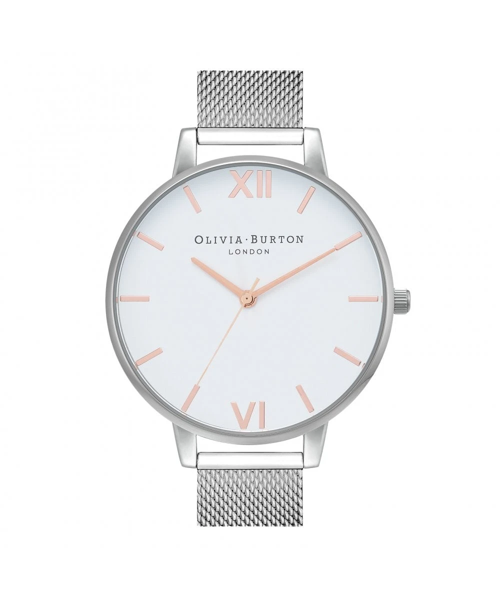 Olivia Burton Classics White Dial Silver Mesh Bracelet Watch 3 Olivia Burton Classics White Dial Silver Mesh Bracelet Watch