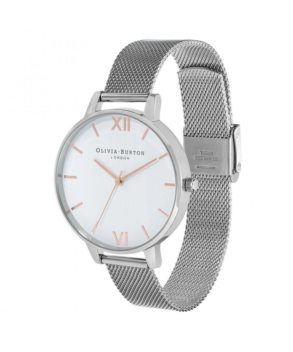 Olivia Burton Classics White Dial Silver Mesh Bracelet Watch 4 Olivia Burton Classics White Dial Silver Mesh Bracelet Watch - Image 2