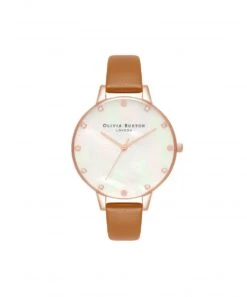 Olivia Burton Olivia Burton Demi Mother Of Pearl Dial Tan & Rose Gold Watch