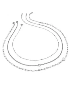 Olivia Burton Olivia Burton Illusion Silver Stacking Necklace Set