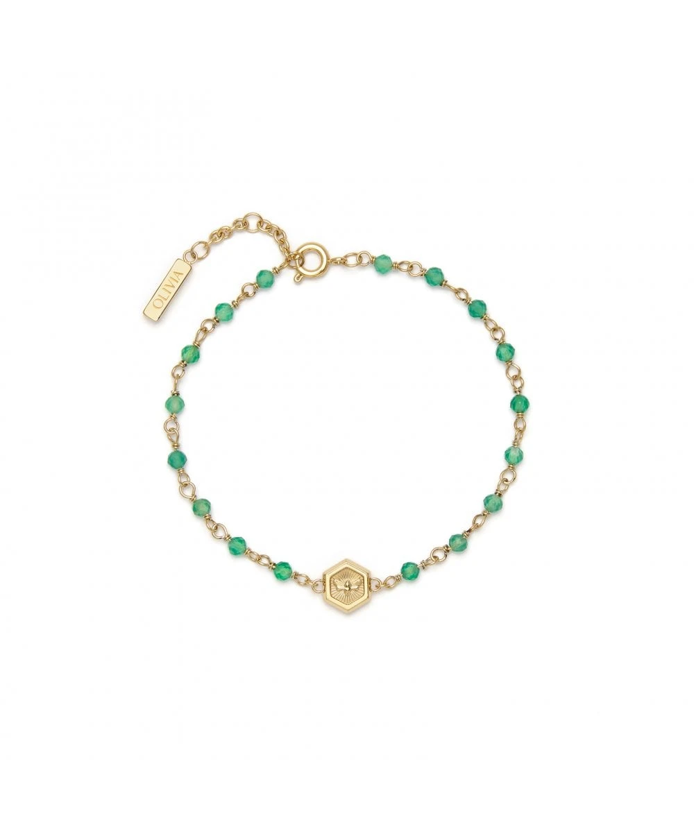 Olivia Burton Olivia Burton Minima Bee Green & Gold Beaded Charm Bracelet 6 Olivia Burton Olivia Burton Minima Bee Green & Gold Beaded Charm Bracelet - Image 4