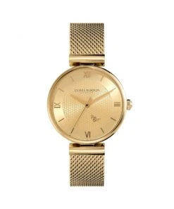 Olivia Burton Minima Bee T-Bar Gold Mesh Bracelet Watch