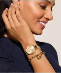 Olivia Burton Minima Bee T-Bar Gold Mesh Bracelet Watch -Ornaments Promotion Store olivia burton minima bee t bar gold mesh bracelet watch p5948 36518 image