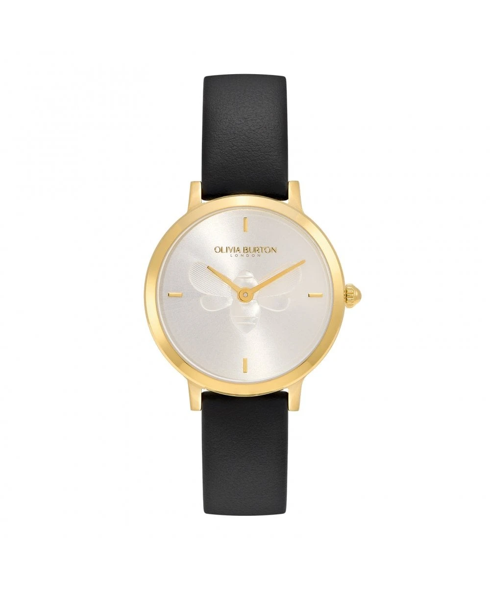 Olivia Burton Olivia Burton Ultra Slim Bee Black Leather Strap Watch 3 Olivia Burton Olivia Burton Ultra Slim Bee Black Leather Strap Watch