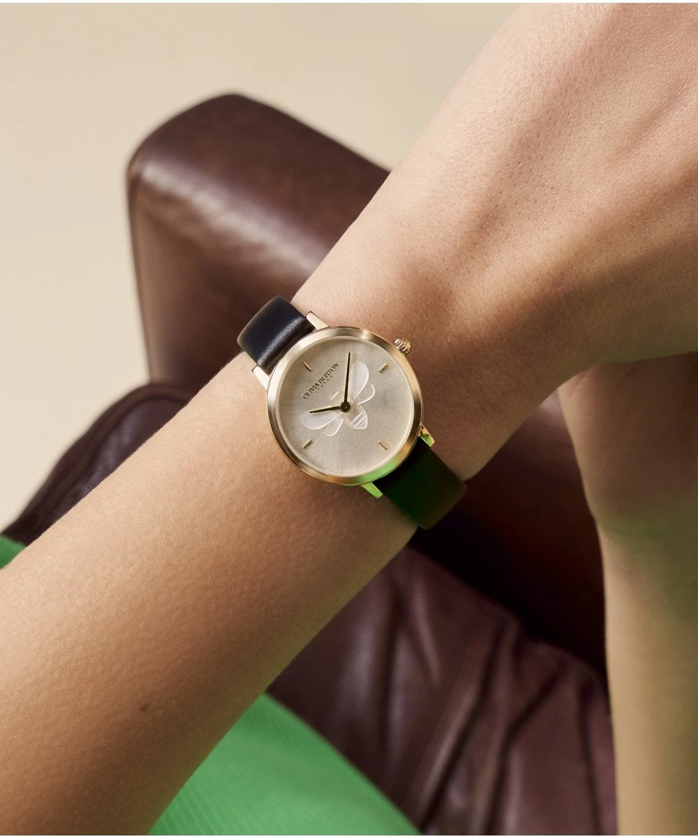 Olivia Burton Olivia Burton Ultra Slim Bee Black Leather Strap Watch 6 Olivia Burton Olivia Burton Ultra Slim Bee Black Leather Strap Watch - Image 4