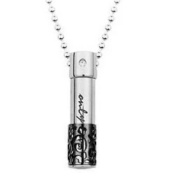 Only Love Cylinder - Stainless Steel Cremation Ashes Memorial Pendant