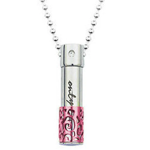 Only Love Pink Cylinder - Stainless Steel Cremation Ashes Memorial Pendant 3 Only Love Pink Cylinder - Stainless Steel Cremation Ashes Memorial Pendant