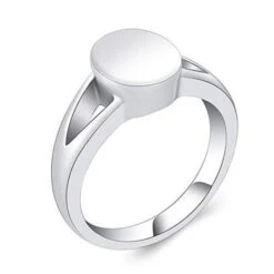 Oval Ring - Stainless Steel Cremation Ashes Jewellery Urn Memorial Keepsake