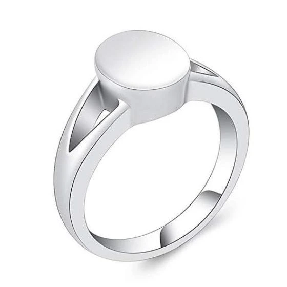Oval Ring - Stainless Steel Cremation Ashes Jewellery Urn Memorial Keepsake