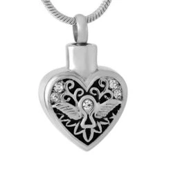 Padlock Heart - Stainless Steel Cremation Ashes Jewellery Pendant