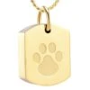 Paw Dog Tag - Gold Stainless Steel Pet Cremation Ashes Jewellery Pendant 1 Paw Dog Tag - Gold Stainless Steel Pet Cremation Ashes Jewellery Pendant -Ornaments Promotion Store pawdogtaggold