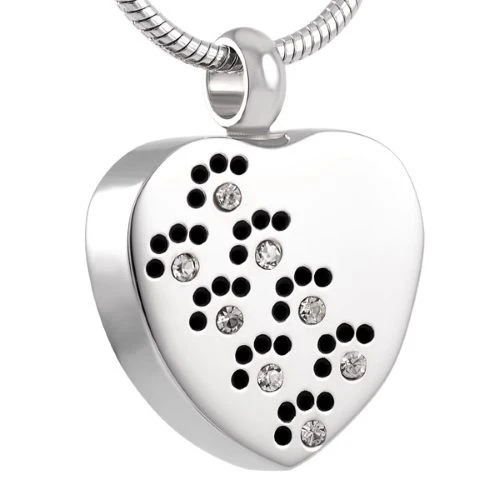 Paw Print Sparkle - Stainless Steel Pet Ashes Jewellery Pendant 3 Paw Print Sparkle - Stainless Steel Pet Ashes Jewellery Pendant
