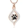 Teardrop Ribbon Paw Rose Gold - Stainless Steel Cremation Ashes Memorial Pendant 1 Teardrop Ribbon Paw Rose Gold - Stainless Steel Cremation Ashes Memorial Pendant -Ornaments Promotion Store pawribbontearrg
