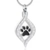 Teardrop Ribbon Paw - Stainless Steel Cremation Ashes Memorial Pendant 1 Teardrop Ribbon Paw - Stainless Steel Cremation Ashes Memorial Pendant -Ornaments Promotion Store pawribbontearss