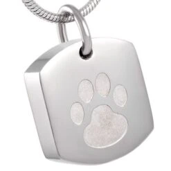 Paw Dog Tag - Stainless Steel Pet Cremation Ashes Jewellery Pendant