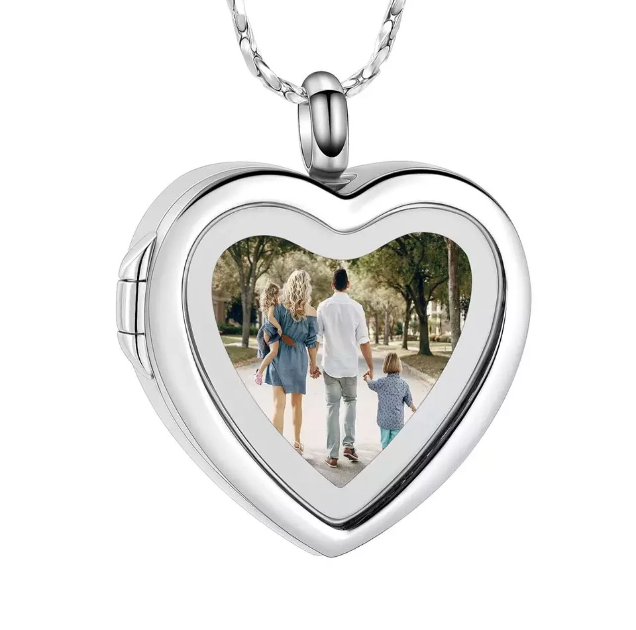 Photo Heart Locket -Stainless Steel Cremation Ashes Jewellery Memorial Pendant 3 Photo Heart Locket -Stainless Steel Cremation Ashes Jewellery Memorial Pendant
