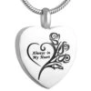 Rose 'Always In My Heart' - Stainless Steel Cremation Ashes Jewellery Pendant 1 Rose 'Always In My Heart' - Stainless Steel Cremation Ashes Jewellery Pendant -Ornaments Promotion Store rosealwaysinmyheart