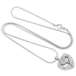 Rose Heart - Stainless Steel Memorial Ashes Memorial Jewellery Pendant 10 Rose Heart - Stainless Steel Memorial Ashes Memorial Jewellery Pendant -Ornaments Promotion Store roseheart2