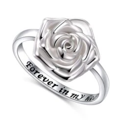 Rose Ring - Stainless Steel Cremation Ashes Jewellery Memorial Keepsake