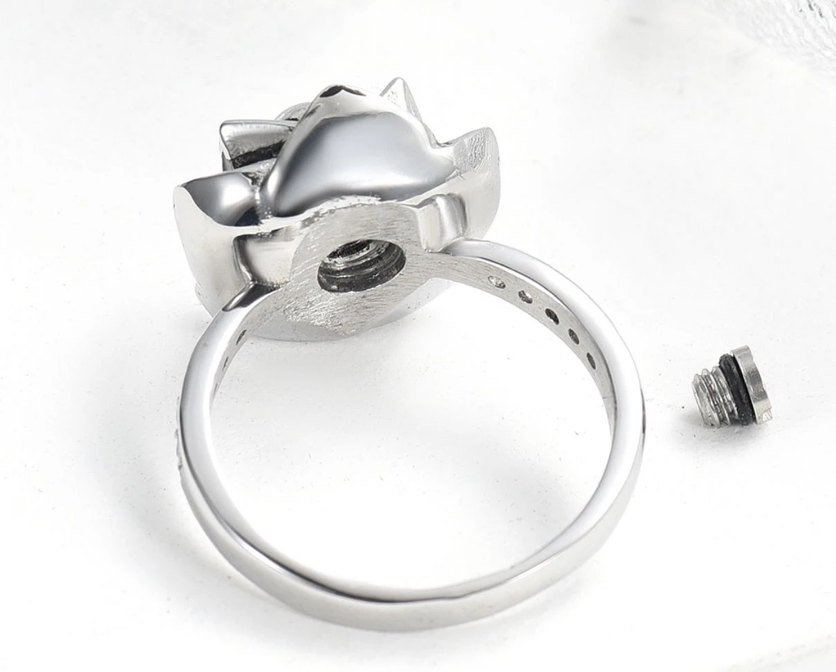 Rose Ring - Stainless Steel Cremation Ashes Jewellery Memorial Keepsake 4 Rose Ring - Stainless Steel Cremation Ashes Jewellery Memorial Keepsake - Image 2