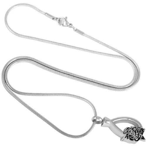 Rose Teardrop - Stainless Steel Cremation Ashes Jewellery Pendant 5 Rose Teardrop - Stainless Steel Cremation Ashes Jewellery Pendant - Image 3