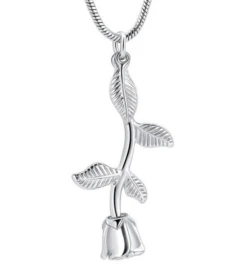 Rose - Stainless Steel Cremation Ashes Jewellery Pendant