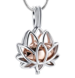 Lotus Flower - Stainless Steel Cremation Ashes Jewellery Pendant