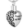 Scroll 'Always In My Heart' - Stainless Steel Cremation Jewellery Pendant 2 Scroll 'Always In My Heart' - Stainless Steel Cremation Jewellery Pendant -Ornaments Promotion Store scrollalwaysinmyheart