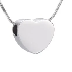 Slide Heart - Stainless Steel Cremation Ashes Jewellery Pendant